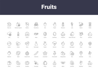 fruits outline icons