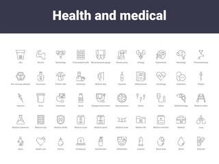 Fototapeta na wymiar health and medical outline icons