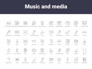 music and media outline icons