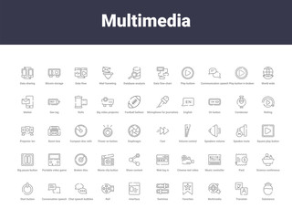 multimedia outline icons