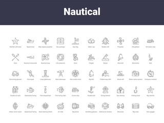 Fototapeta na wymiar nautical outline icons