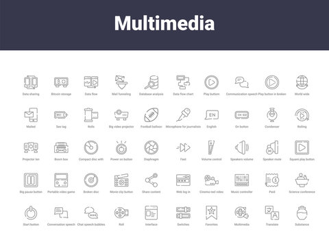 multimedia outline icons