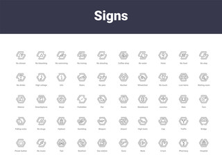 signs outline icons