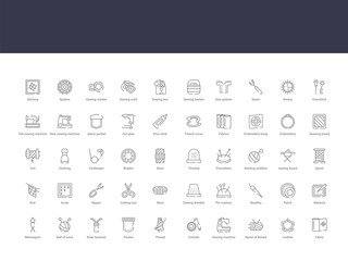 sew outline icons