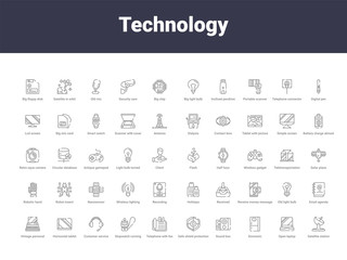 technology outline icons