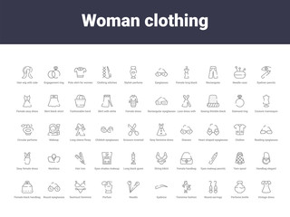 woman clothing outline icons