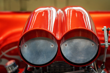 Close Up Of Air Intake On Supercharger Hot Rod