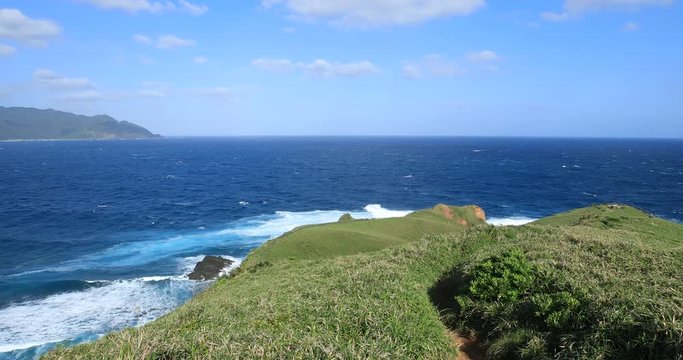 Miyakozaki promontory near the blue ocean in Amami oshima Kagoshima