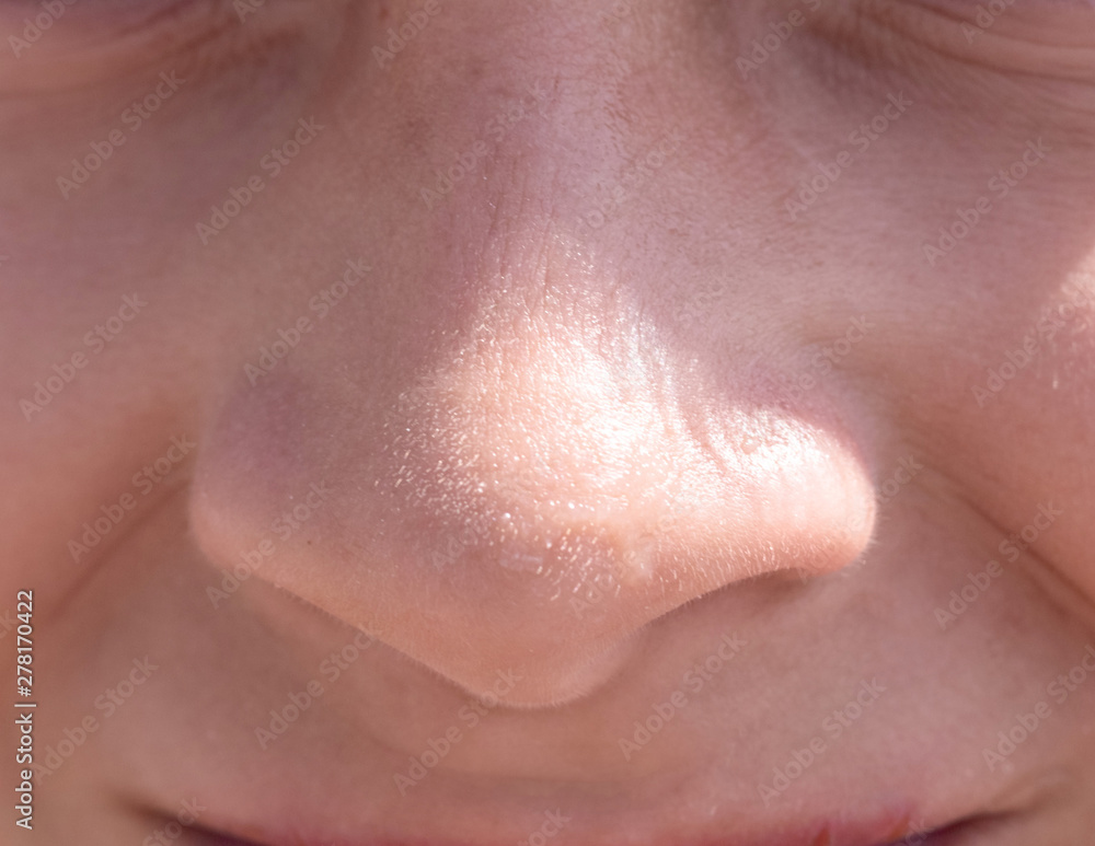 Wall mural nose teen boy close up front view