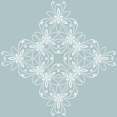 Obraz premium Elegant vintage light blue and white ornament in classic style. Abstract traditional pattern with oriental elements. Classic vintage pattern
