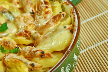 Portuguese Shrimp  Potato Gratin