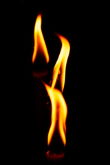 Flame of candles  in the dark.