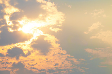 Morning light with clouds and blue sky.