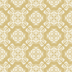 Orient classic golden and white pattern. Seamless abstract background with vintage elements. Orient background