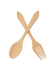 fork and spoon on white background