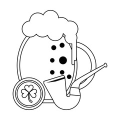 saint patricks day irish cartoon in black and white