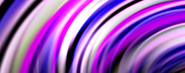 Fluid color waves with light effects, vector abstract background