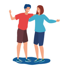 young lovers couple avatars characters