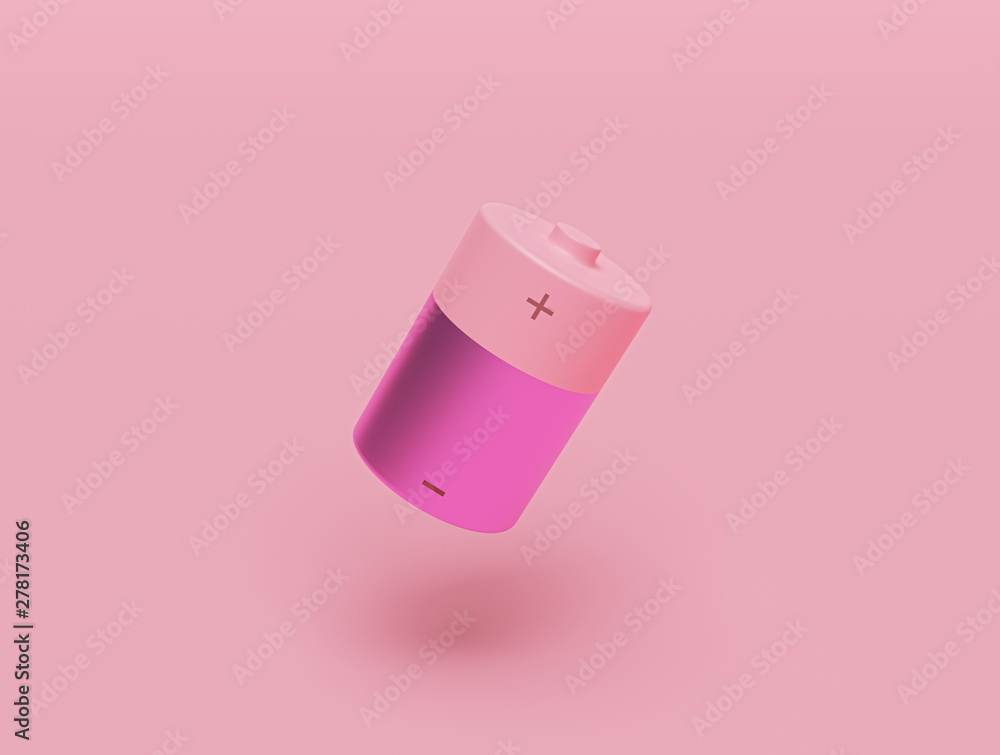 Poster minimal battery design. 3d rendering