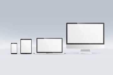 mockup of monitor computer laptop tablet and smartphone