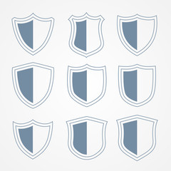 security protection shield icons set