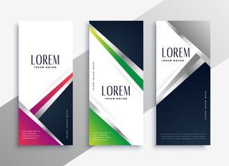 geometric modern vertical banners set