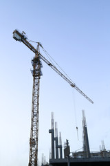 construction crane. Architecture, build, builder, building, buildings city, hardware store, Construction materials. Urban, city, town, crane. High, house, metal, work, job, estate, skyscraper