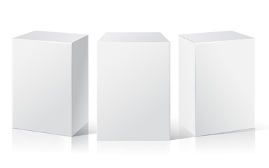 Empty box with a transparent plastic window for new design. Product Packing Vector.