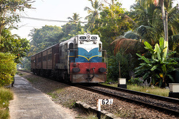 Naklejka premium Old english train on Sri Lanka railway
