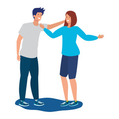 young lovers couple avatars characters