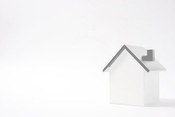 Simple house material and white background.  シンプルな家素材と白色背景 