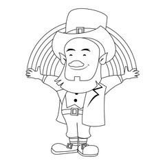 saint patricks day irish cartoon in black and white