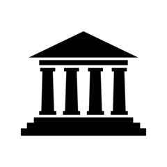 Court house vector icon. Court house symbol illustration. 