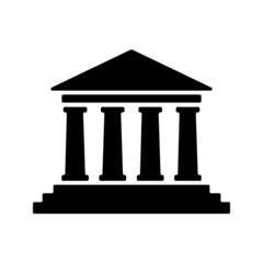 Court house vector icon. Court house symbol illustration. 