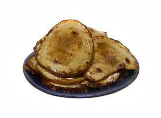 roasted zucchini isolated on white background