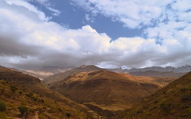 Ethiopia.Mountain Simen National Park. African rift fault.