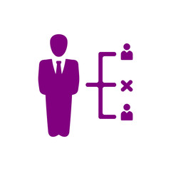 Business decision, business plan, decision making, management, plan, planning, strategy purple color icon