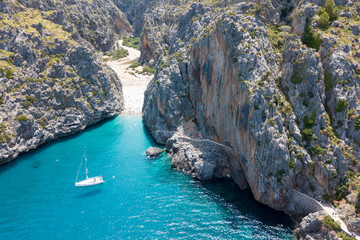 the Bay of Sa Calobra in Mallorca