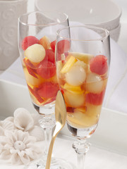 sandía y melón en copa.  watermelon and melon in glass