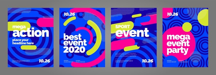 Template design with dynamic shapes for event, invitation or championship. Sport background. - obrazy, fototapety, plakaty