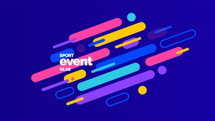 Layout design with dynamic shapes for event, tournament or championship. Sport background.