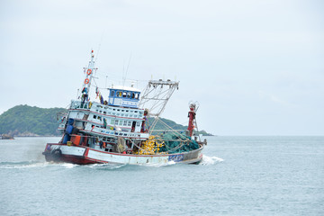 Fisherman ship in Fishing industry in Thailand.