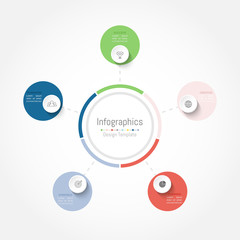 Infographic design elements for your business data with 5 options, parts, steps, timelines or processes. Vector Illustration.
