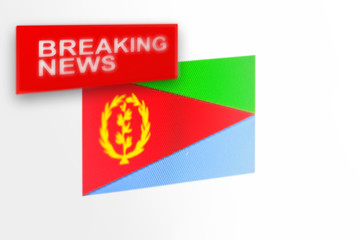 Breaking news, Eritrea country's flag and the inscription news