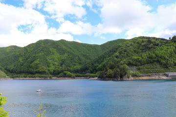 Fototapeta na wymiar 奥三川湖（長野県南相木村）,laku okumikawa,minamiaiki village,nagano,japan