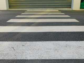 White line, walkway across the road, Road for walkways.