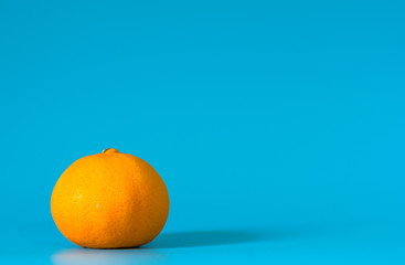 Summer of orange fruit on blue background.