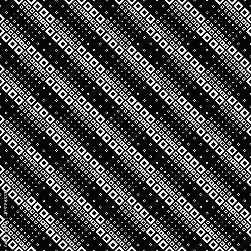 Poster black and white diagonal square pattern background - abstract vector design