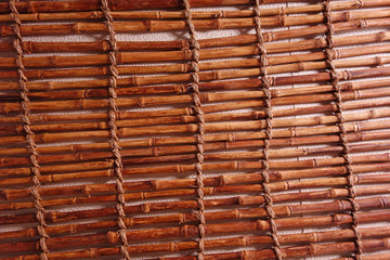 Hintergrundmuster Bambus getrocknet und mit Seilen fixiert