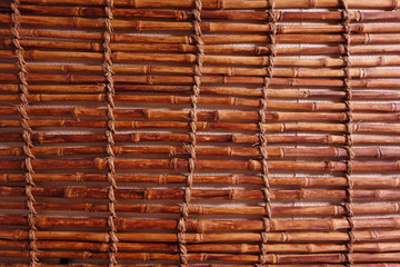 Hintergrundmuster Bambus getrocknet und mit Seilen fixiert